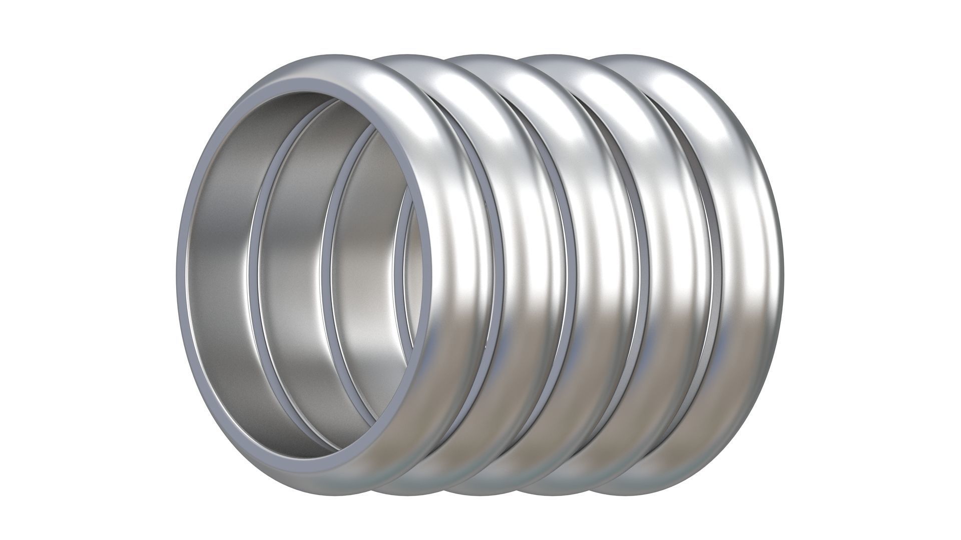 Silver Wedding Ring 3D model_5