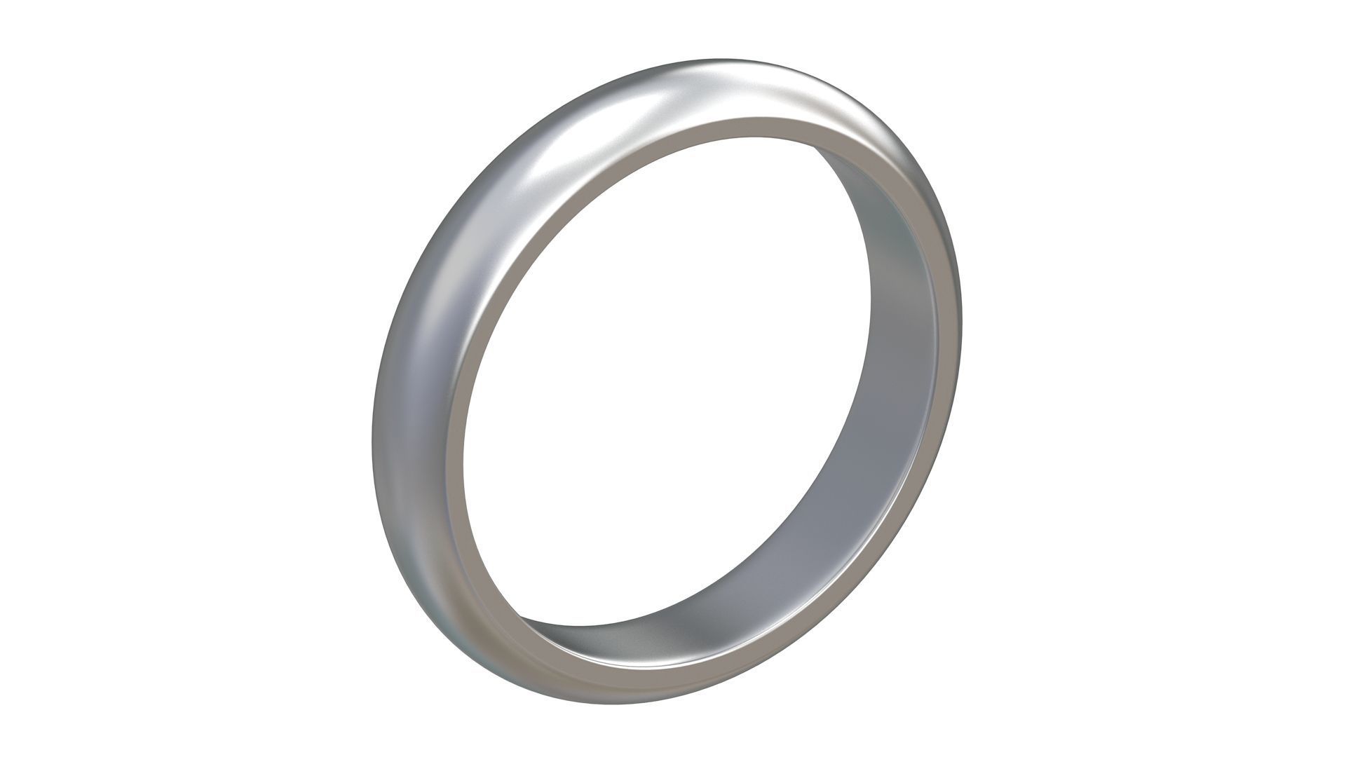 Silver Wedding Ring 3D model_4