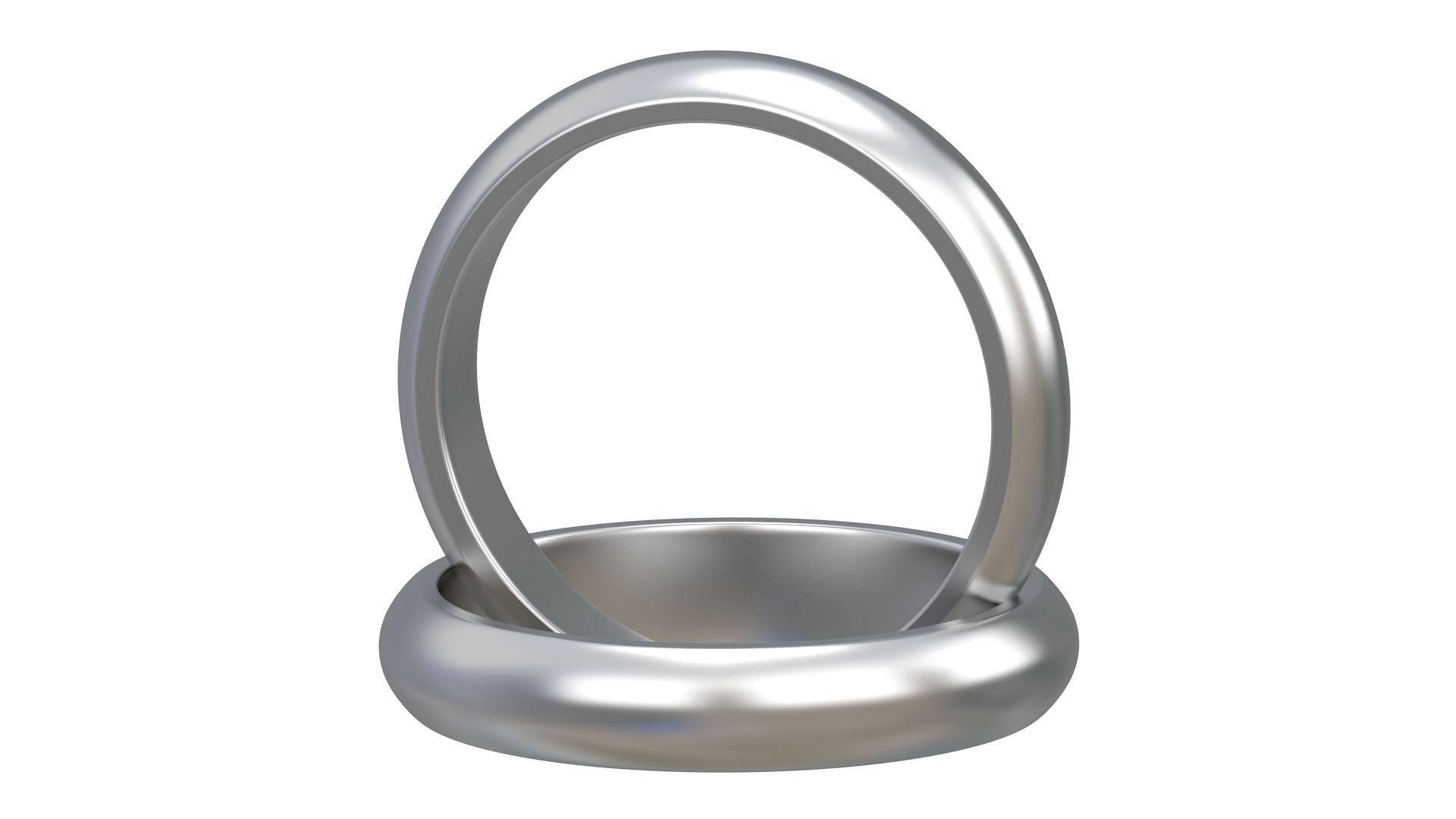 Silver Wedding Ring 3D model_1