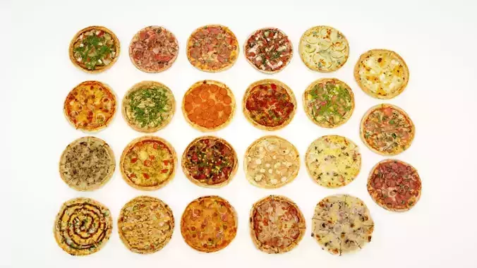 Pizza collection 23 items 3D model