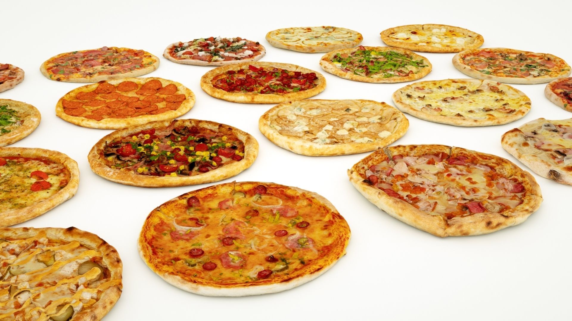 Pizza collection 23 items 3D model_2