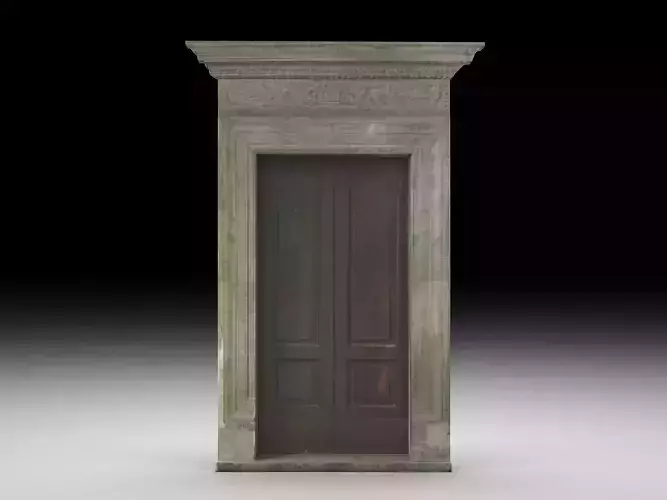 Wooden door 9 Low-poly 3D model