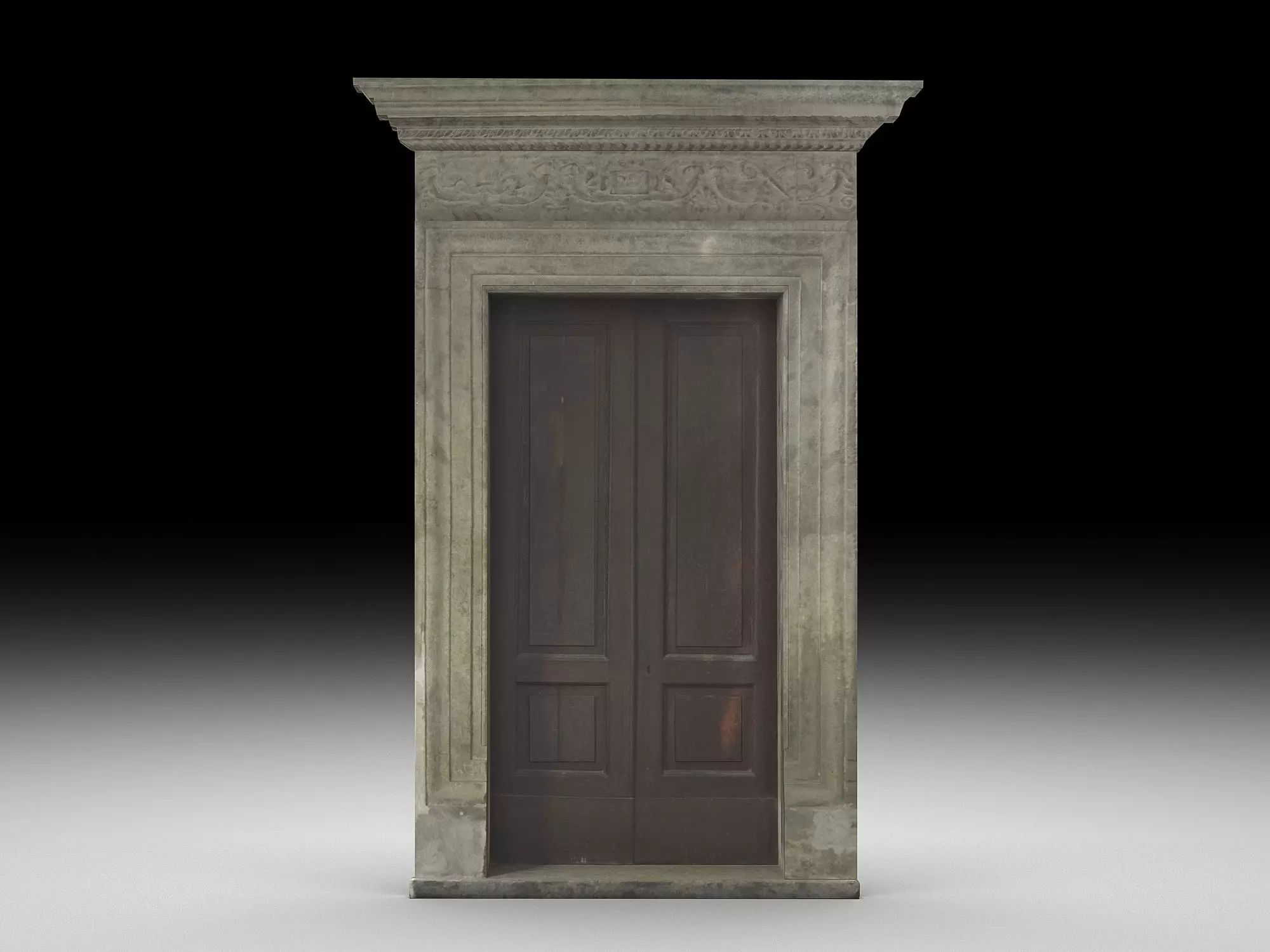 Wooden door 9 Low-poly 3D model_0