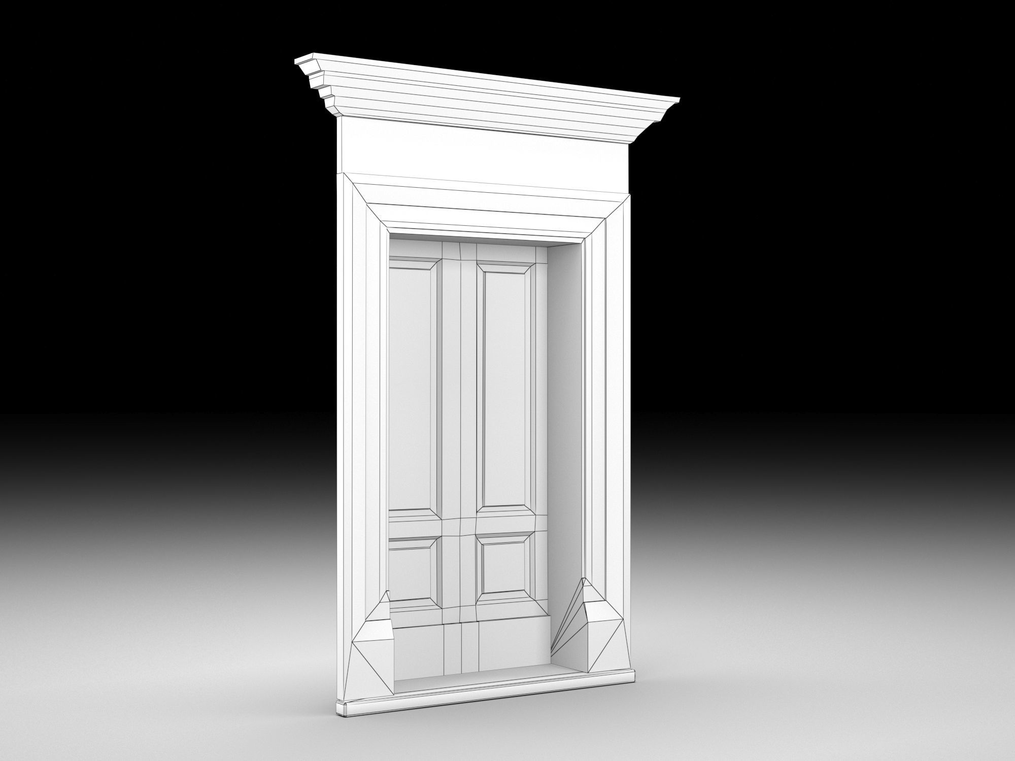 Wooden door 9 Low-poly 3D model_9