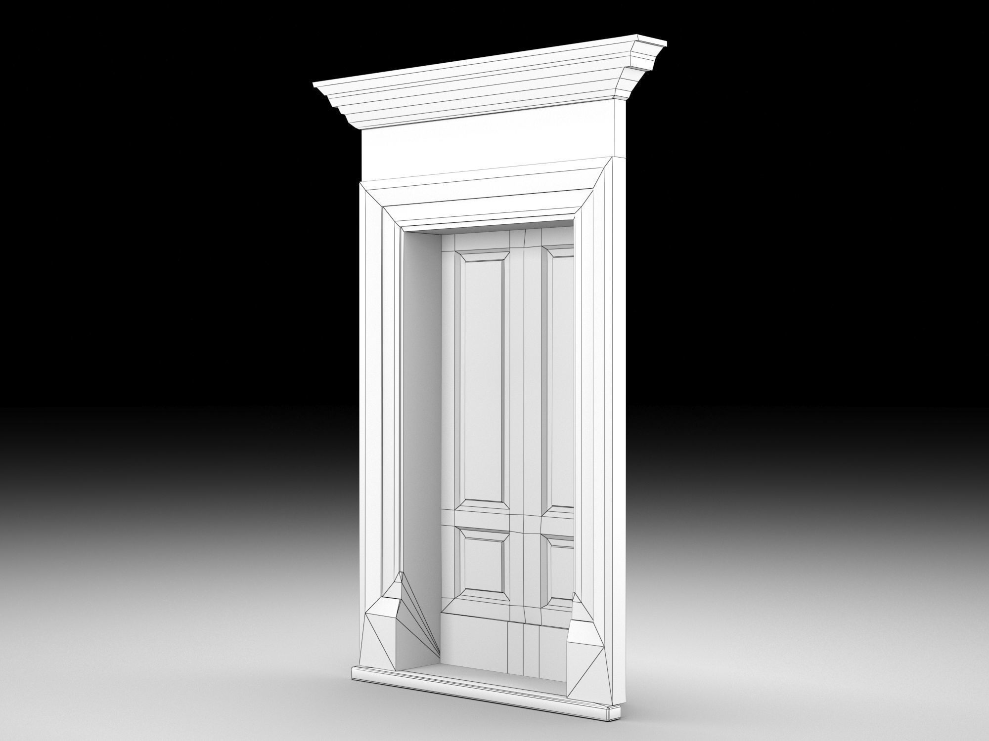 Wooden door 9 Low-poly 3D model_10