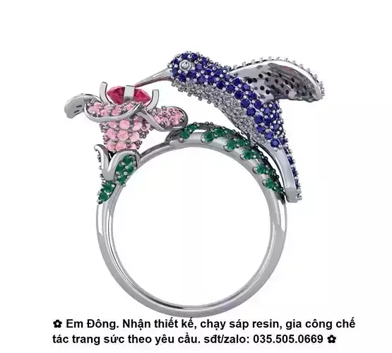 FOLWER BIRD RING 