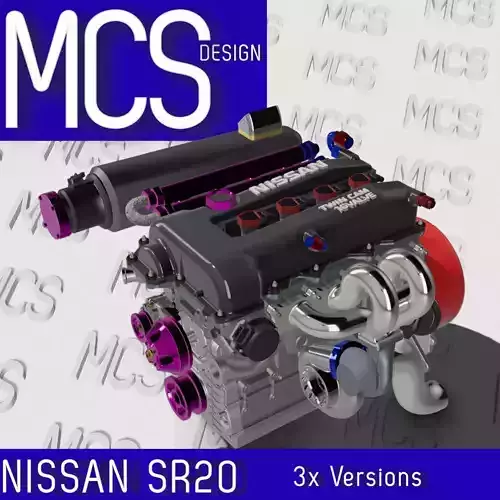 SR20 Engine x3 combos ITB Turbo Twin Turbo 3D print model