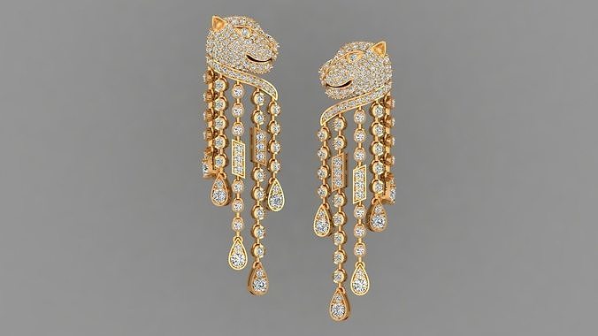 Panthers Earring 3D print model