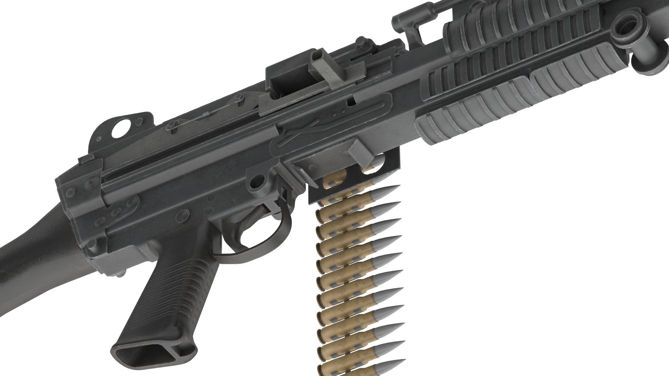 Mk 48 Machine Gun Low Poly Low-poly 3D model_17