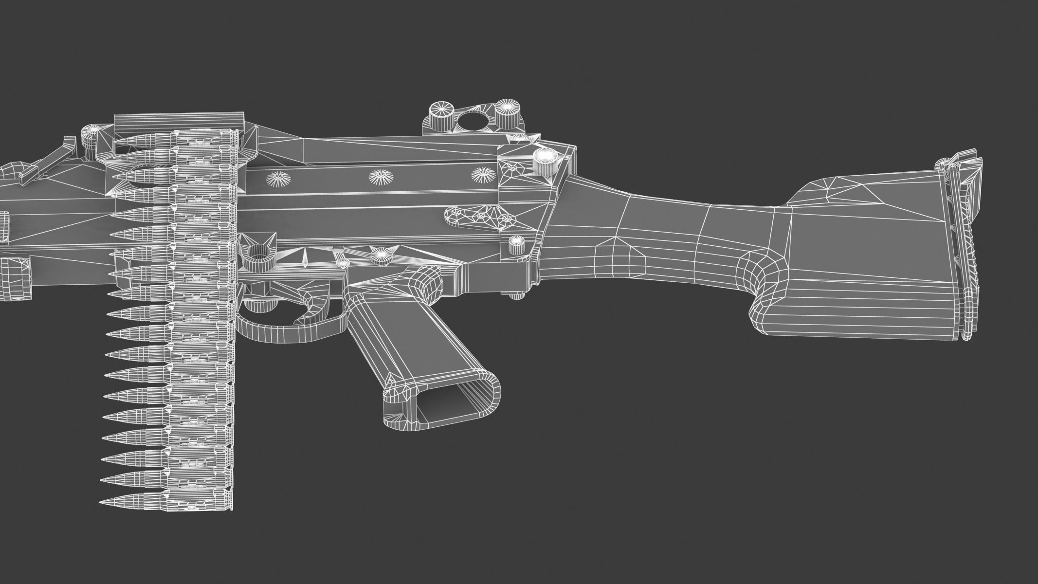 Mk 48 Machine Gun Low Poly Low-poly 3D model_39