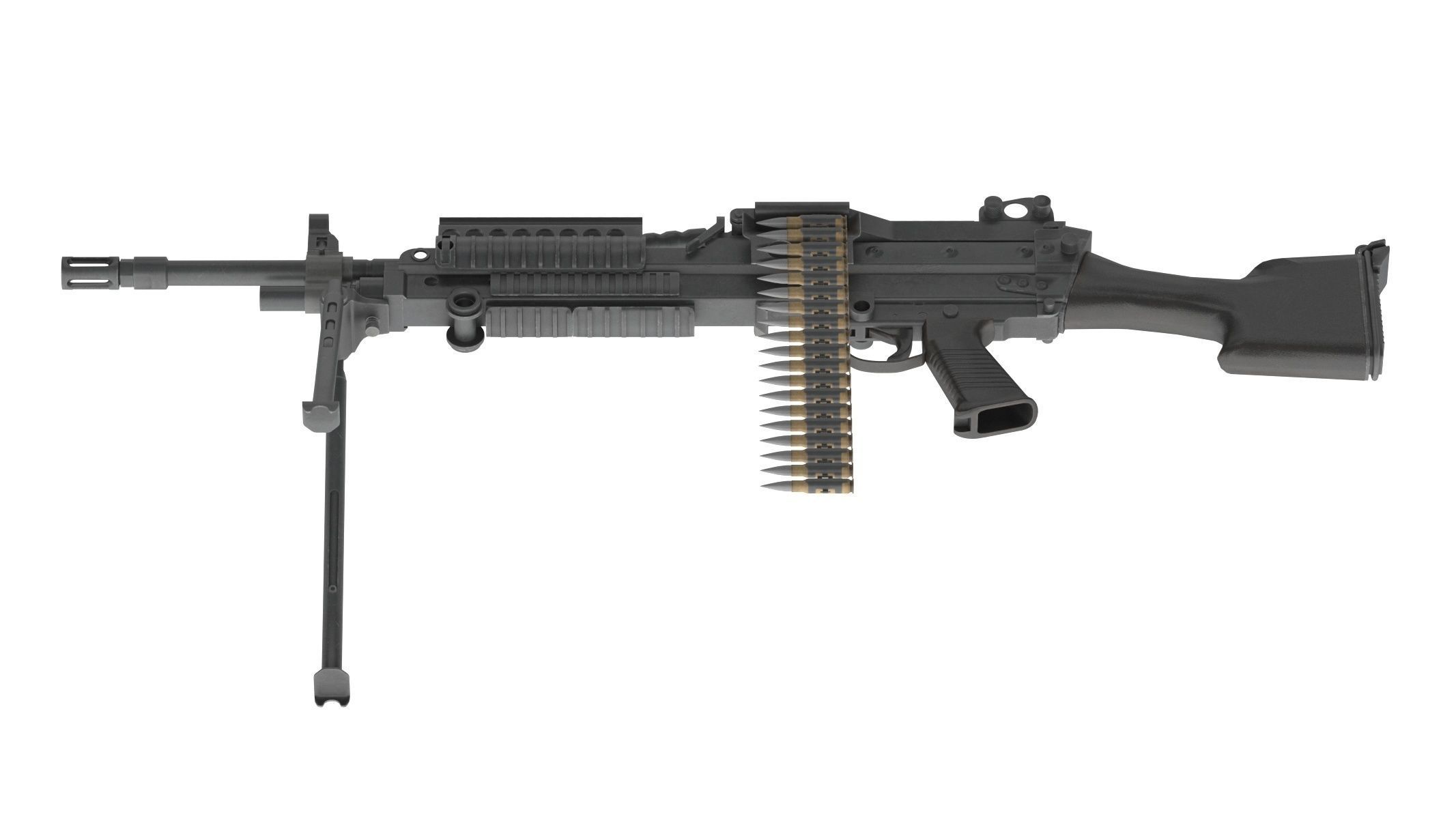 Mk 48 Machine Gun Low Poly Low-poly 3D model_9