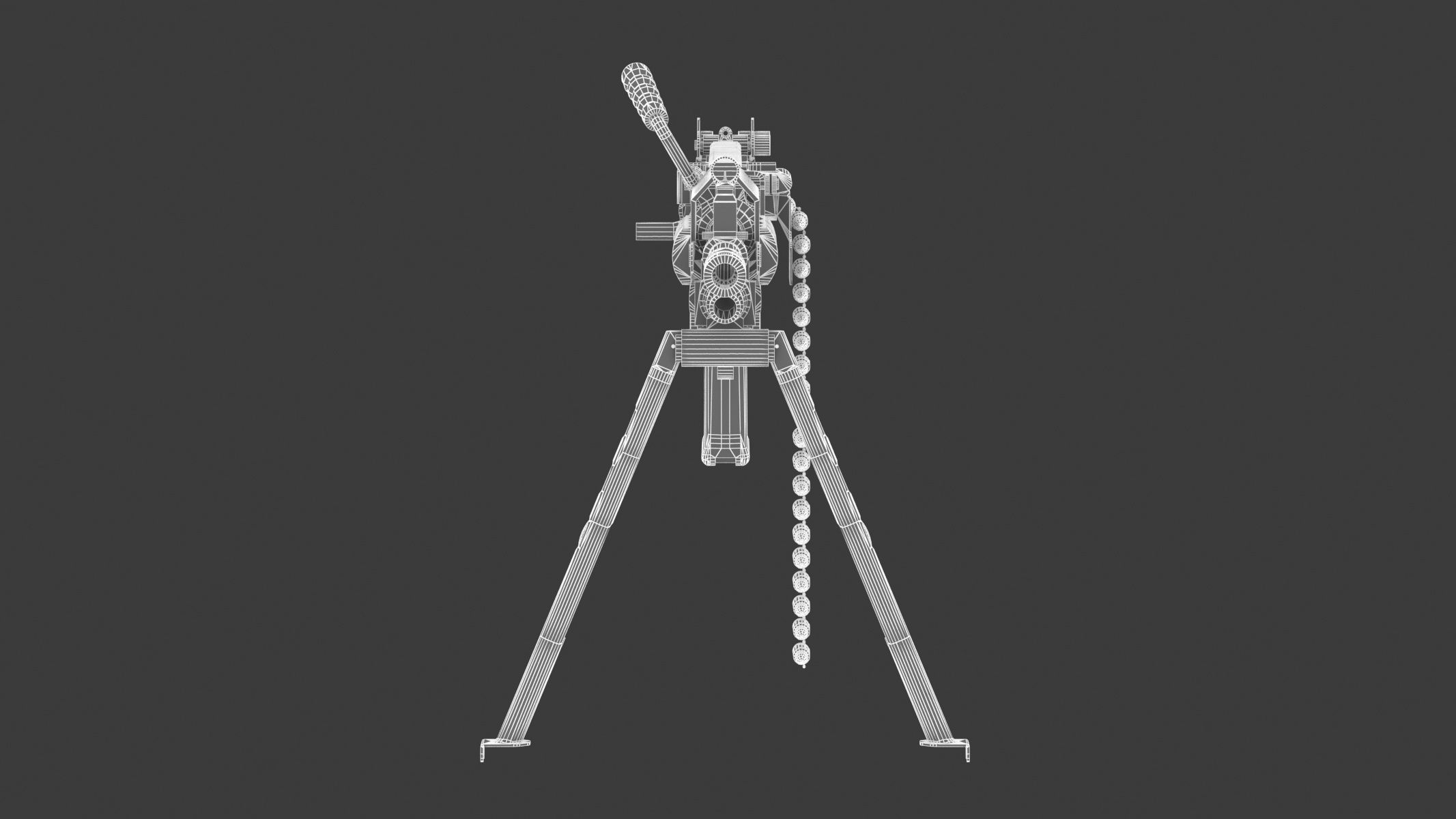 Mk 48 Machine Gun Low Poly Low-poly 3D model_26
