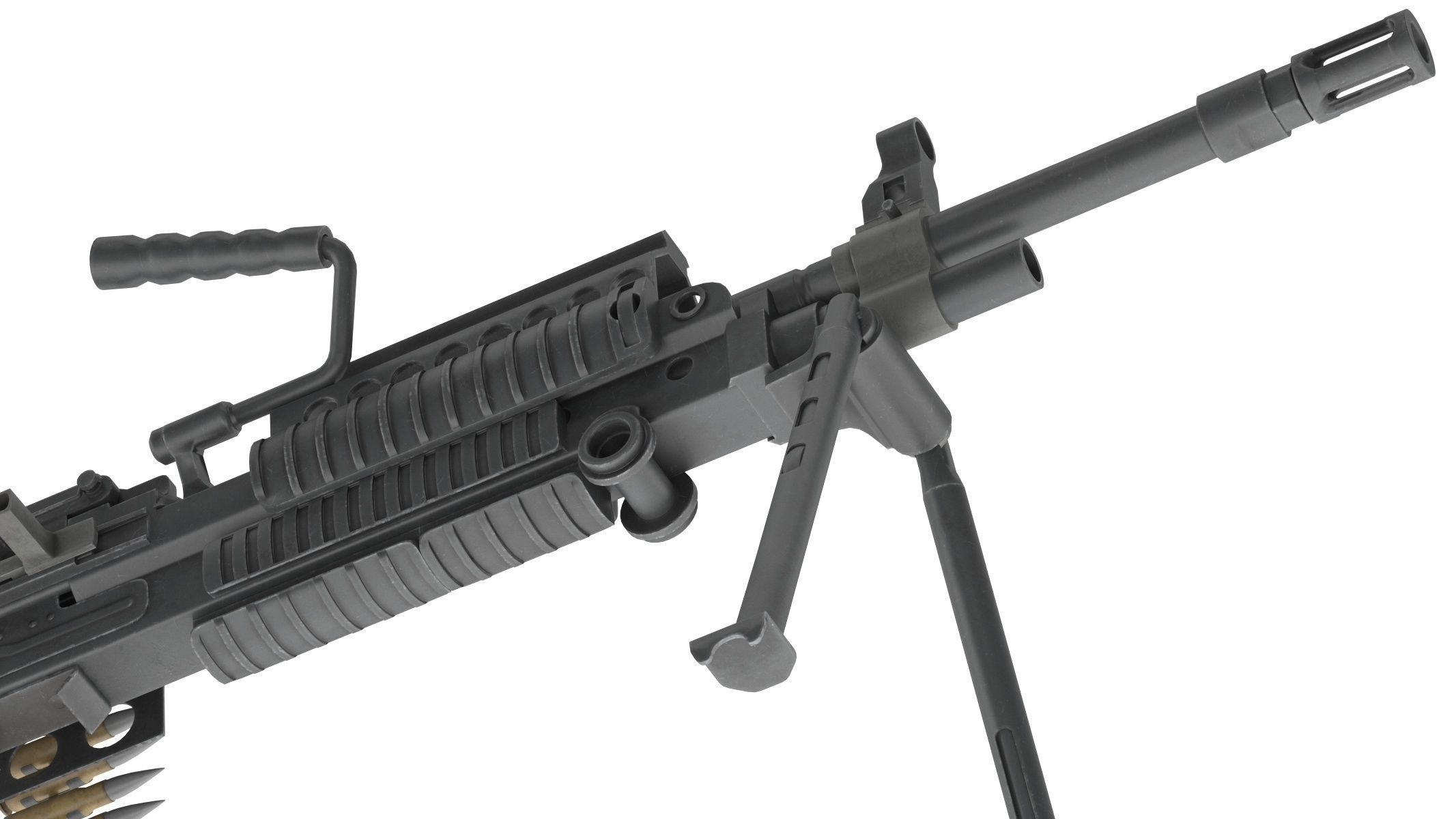 Mk 48 Machine Gun Low Poly Low-poly 3D model_16