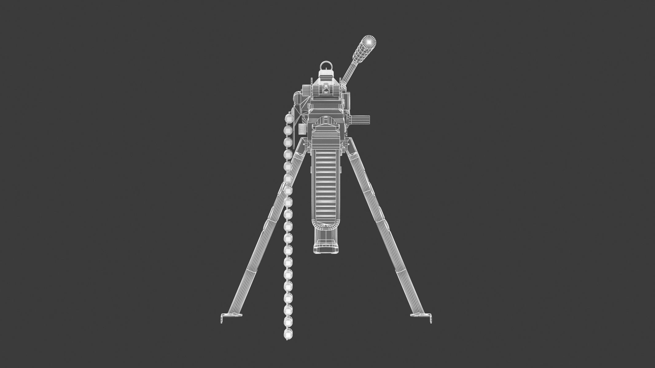 Mk 48 Machine Gun Low Poly Low-poly 3D model_22