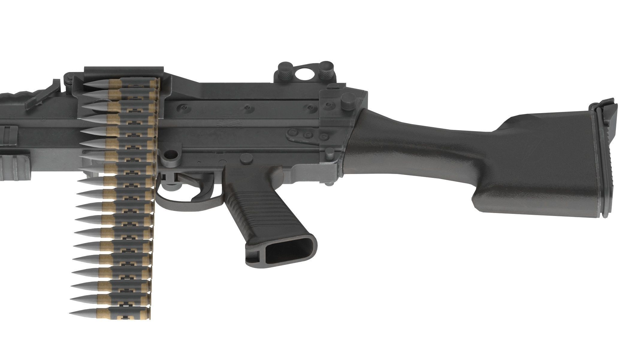 Mk 48 Machine Gun Low Poly Low-poly 3D model_19