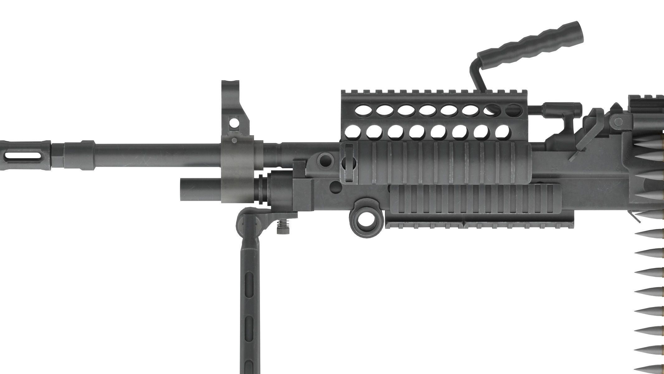 Mk 48 Machine Gun Low Poly Low-poly 3D model_12