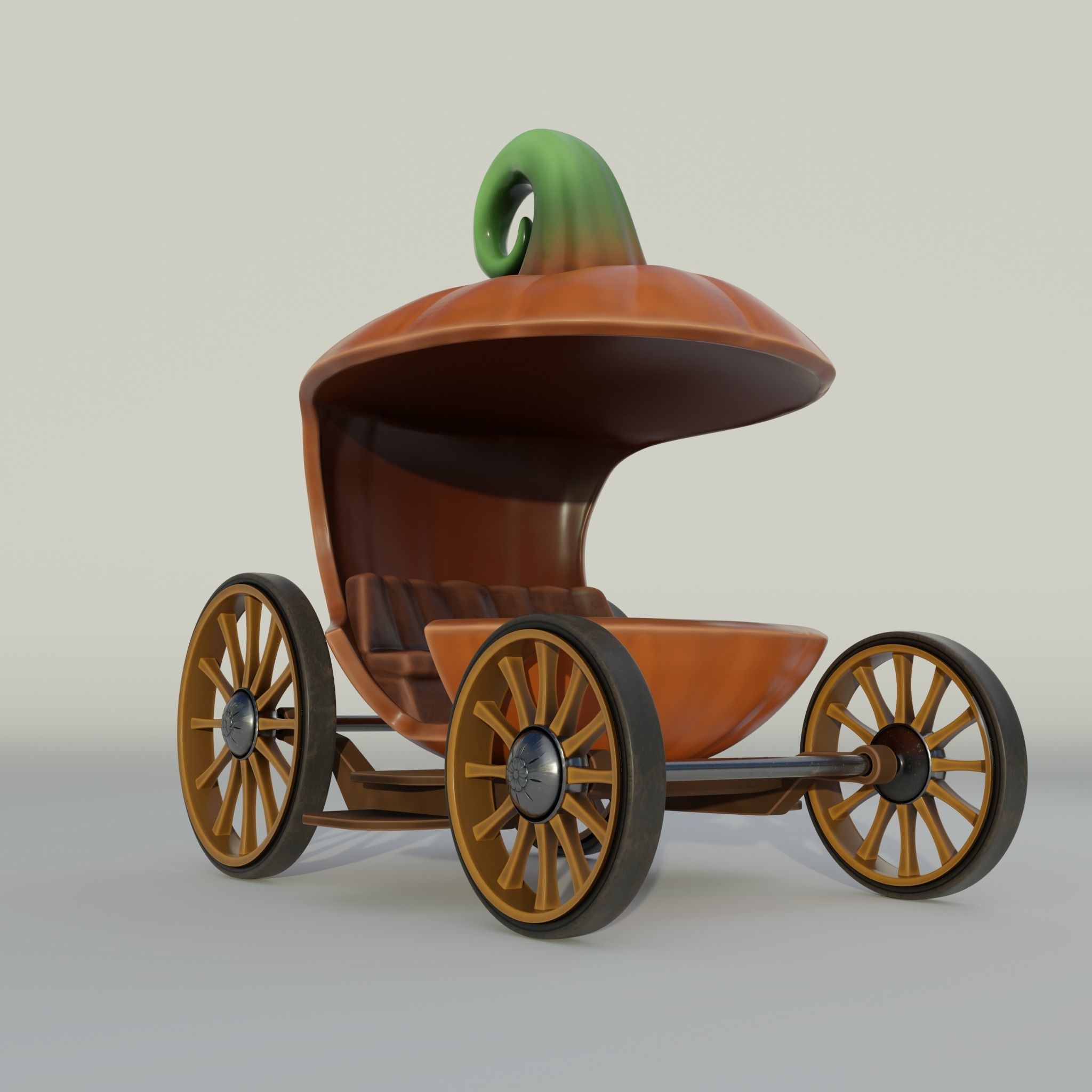 Pumpkin Barouche Low-poly 3D model_4