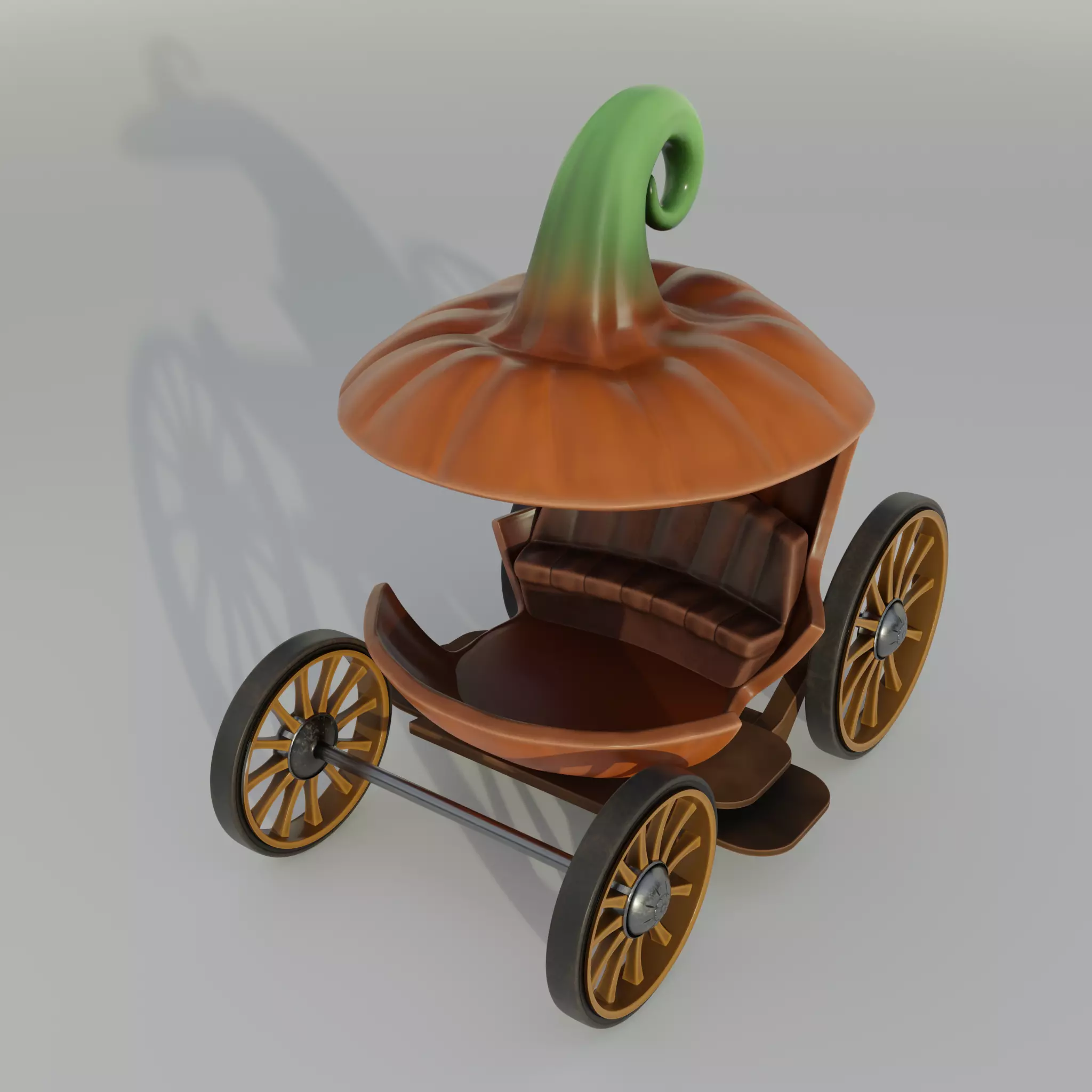 Pumpkin Barouche Low-poly 3D model_0