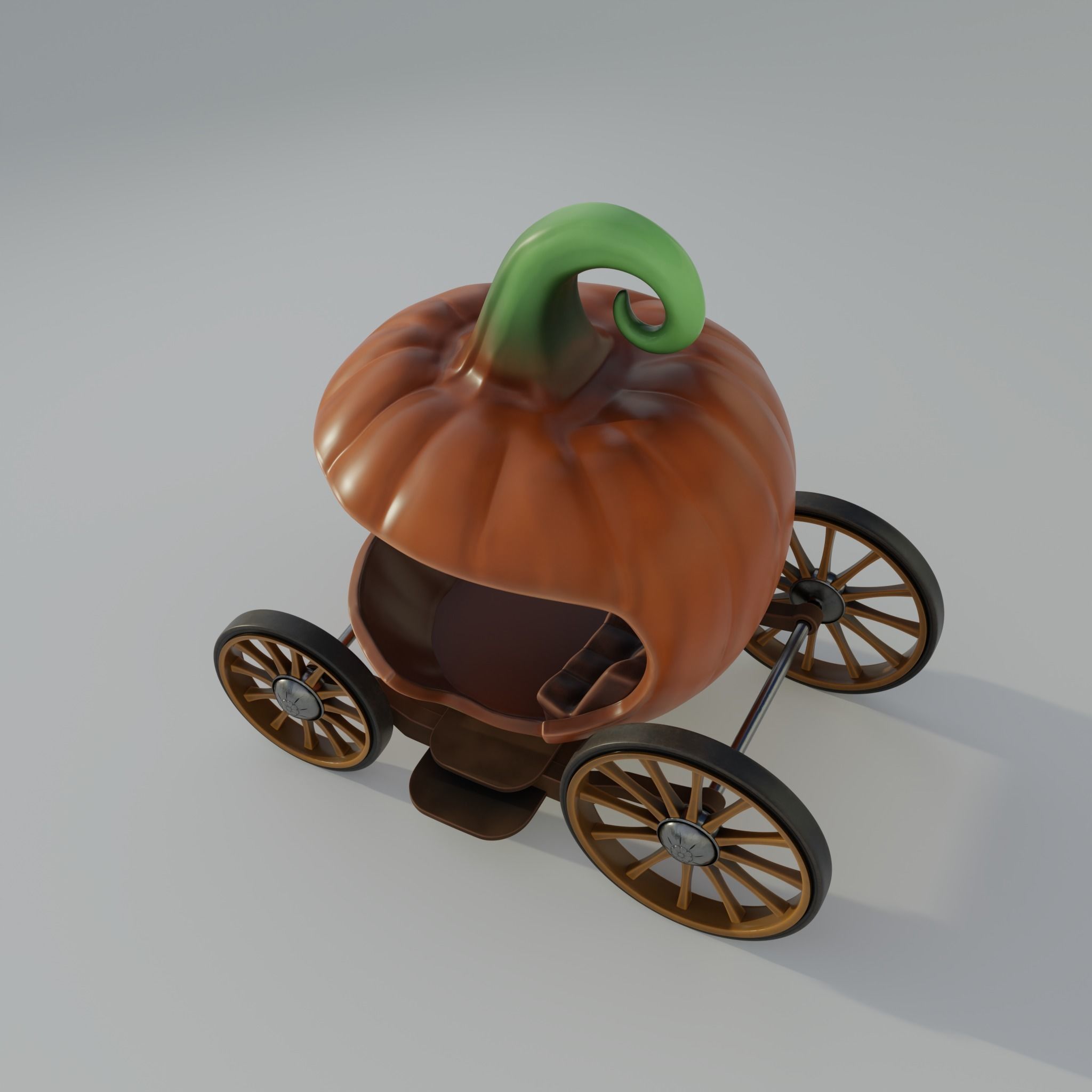 Pumpkin Barouche Low-poly 3D model_3