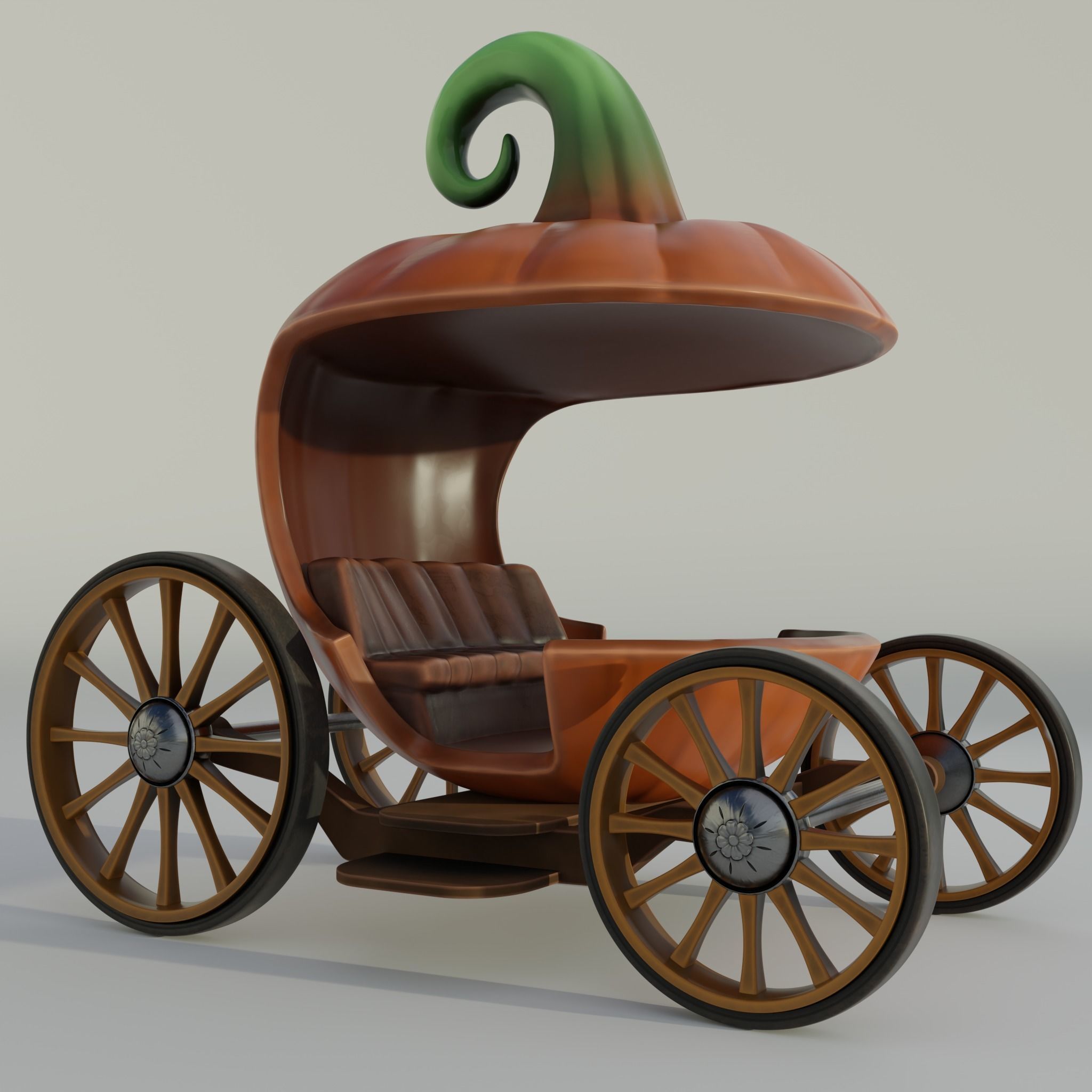 Pumpkin Barouche Low-poly 3D model_2