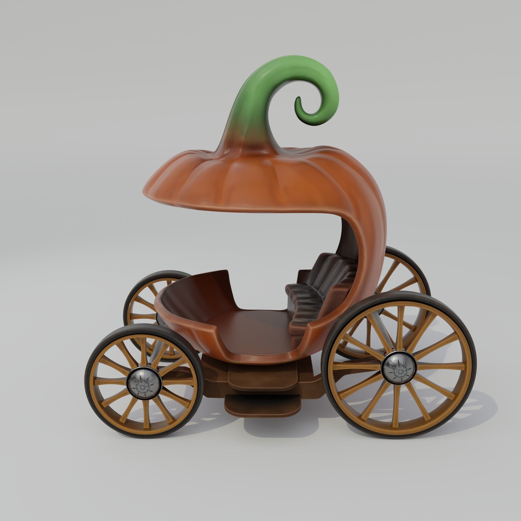 Pumpkin Barouche Low-poly 3D model_1
