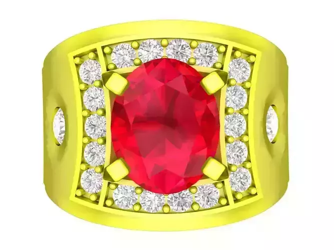 A7713 Korean Style Oval Diamond Fashion Men Ring