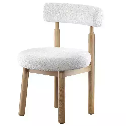 Chair with boucle fabric