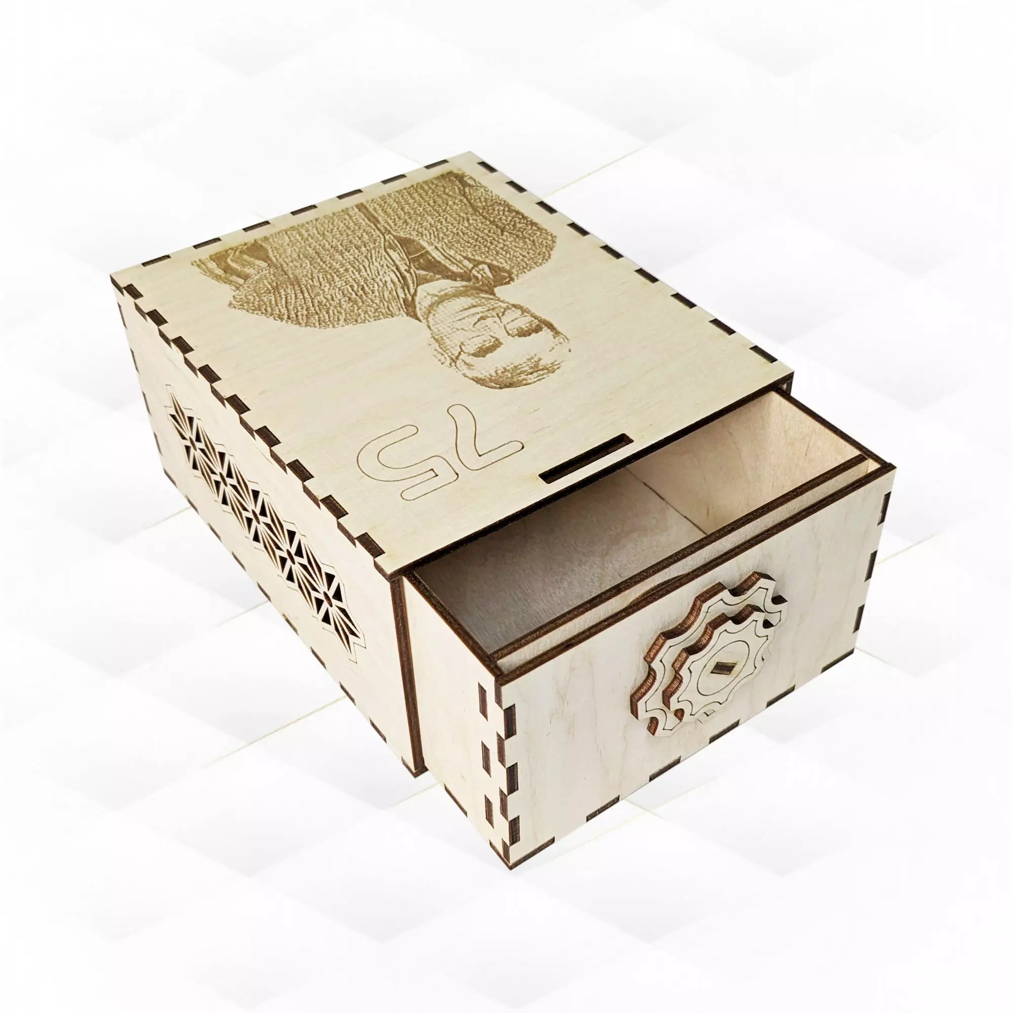 Gift box lockable svg dxf design laser cut 3D print model_0
