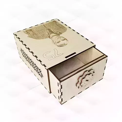 Gift box lockable svg dxf design laser cut 3D print model