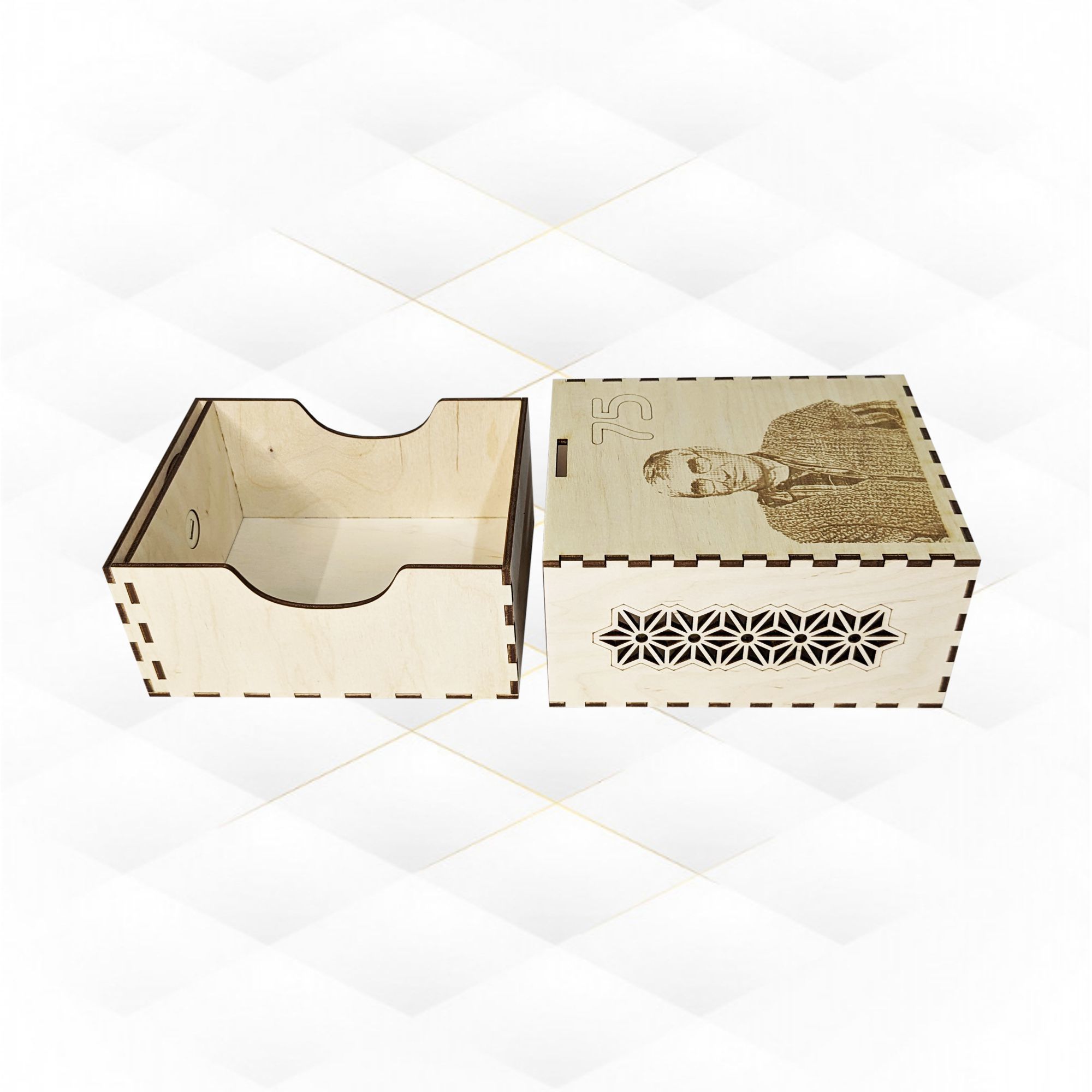 Gift box lockable svg dxf design laser cut 3D print model_4
