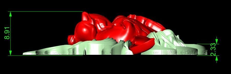 Wounded lion necklace 3D print model_17