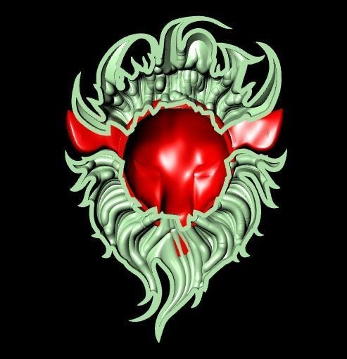 Wounded lion necklace 3D print model_15