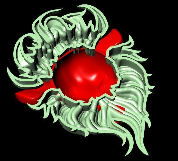 Wounded lion necklace 3D print model_19