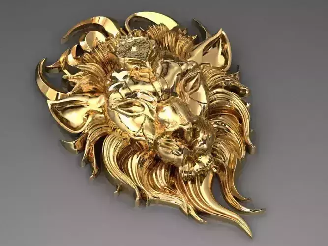 Wounded lion necklace 3D print model