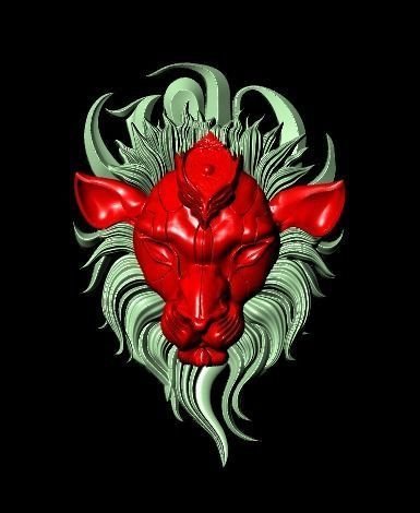 Wounded lion necklace 3D print model_12