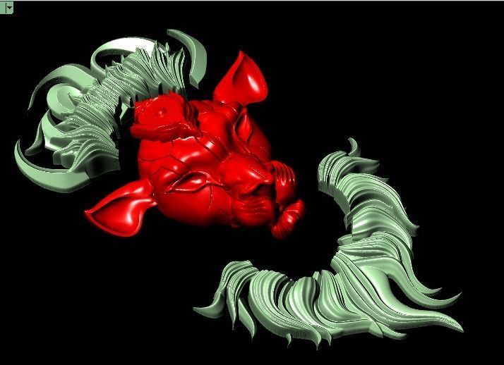 Wounded lion necklace 3D print model_20