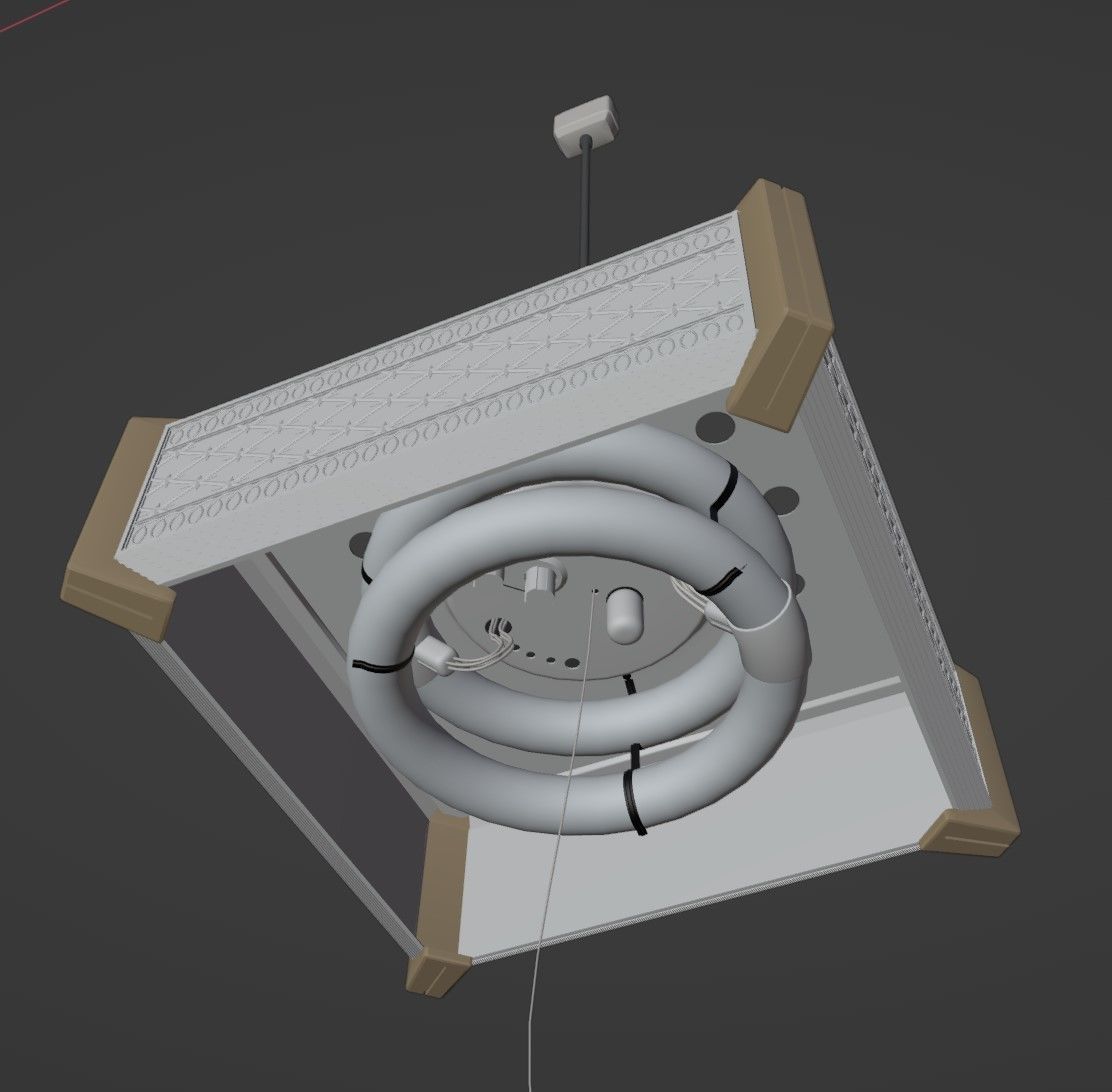 Japanese old Ceiling light 3D model_7