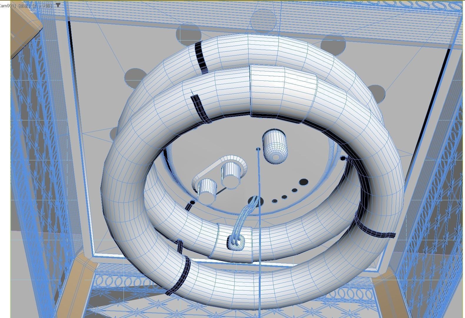 Japanese old Ceiling light 3D model_6