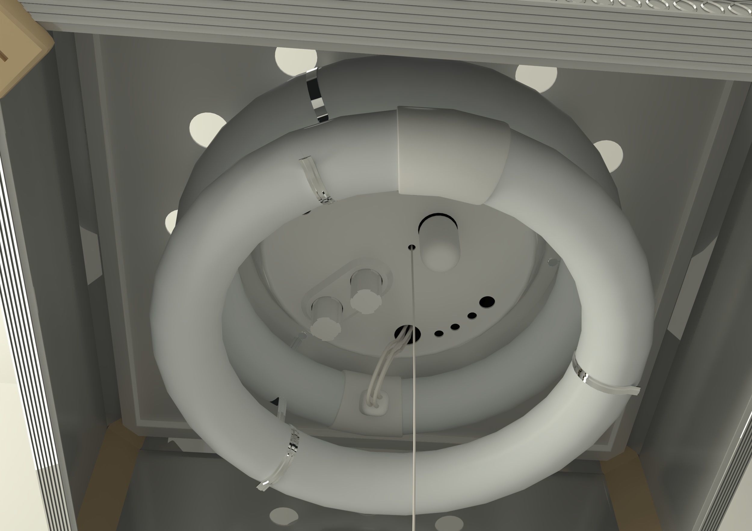 Japanese old Ceiling light 3D model_3