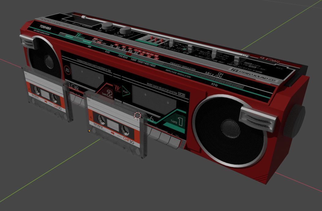 Japanese  old tape recorder 3D model_5