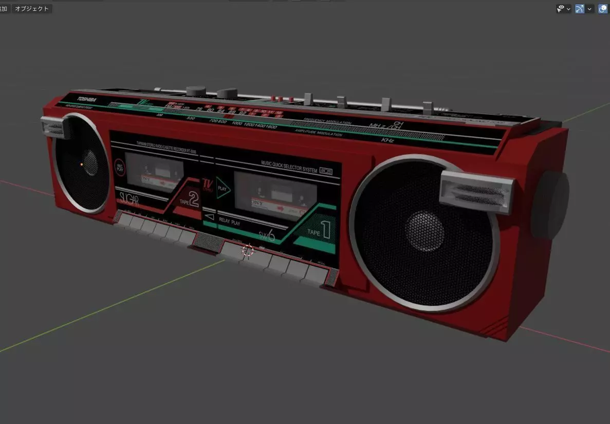 Japanese  old tape recorder 3D model_0