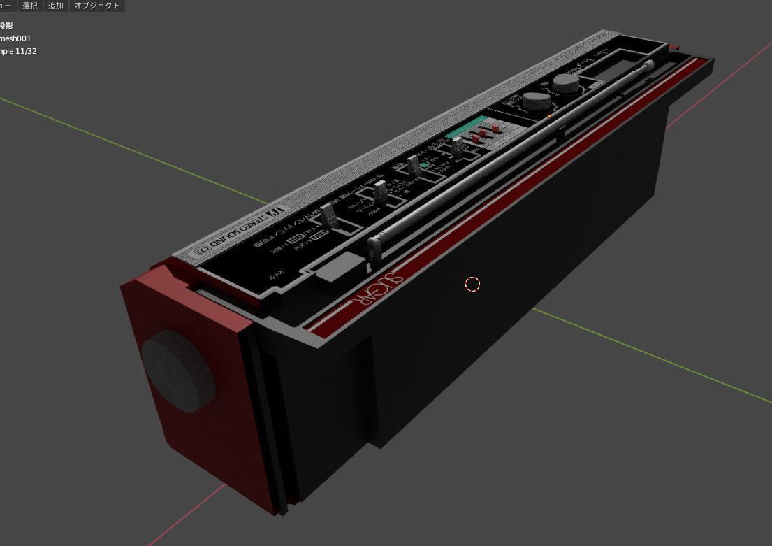 Japanese  old tape recorder 3D model_3