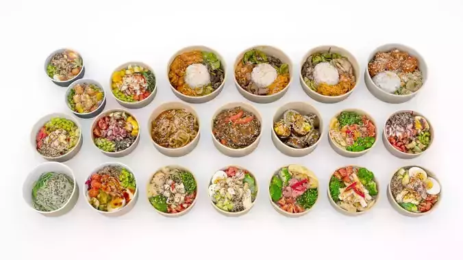 Poke bowl collection 21 items