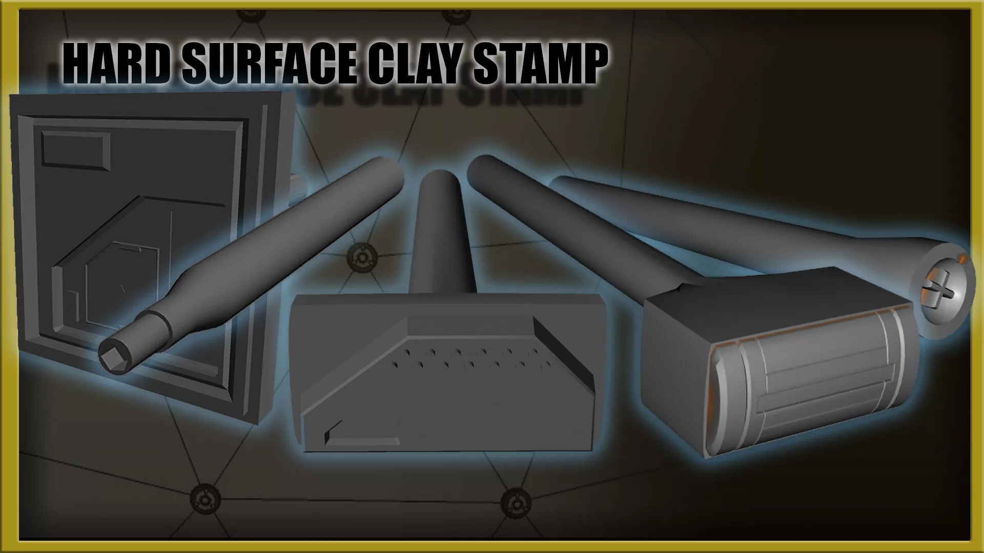 Hard Surface Clay Tools Stamp Sci Fi Panels 3D print model
