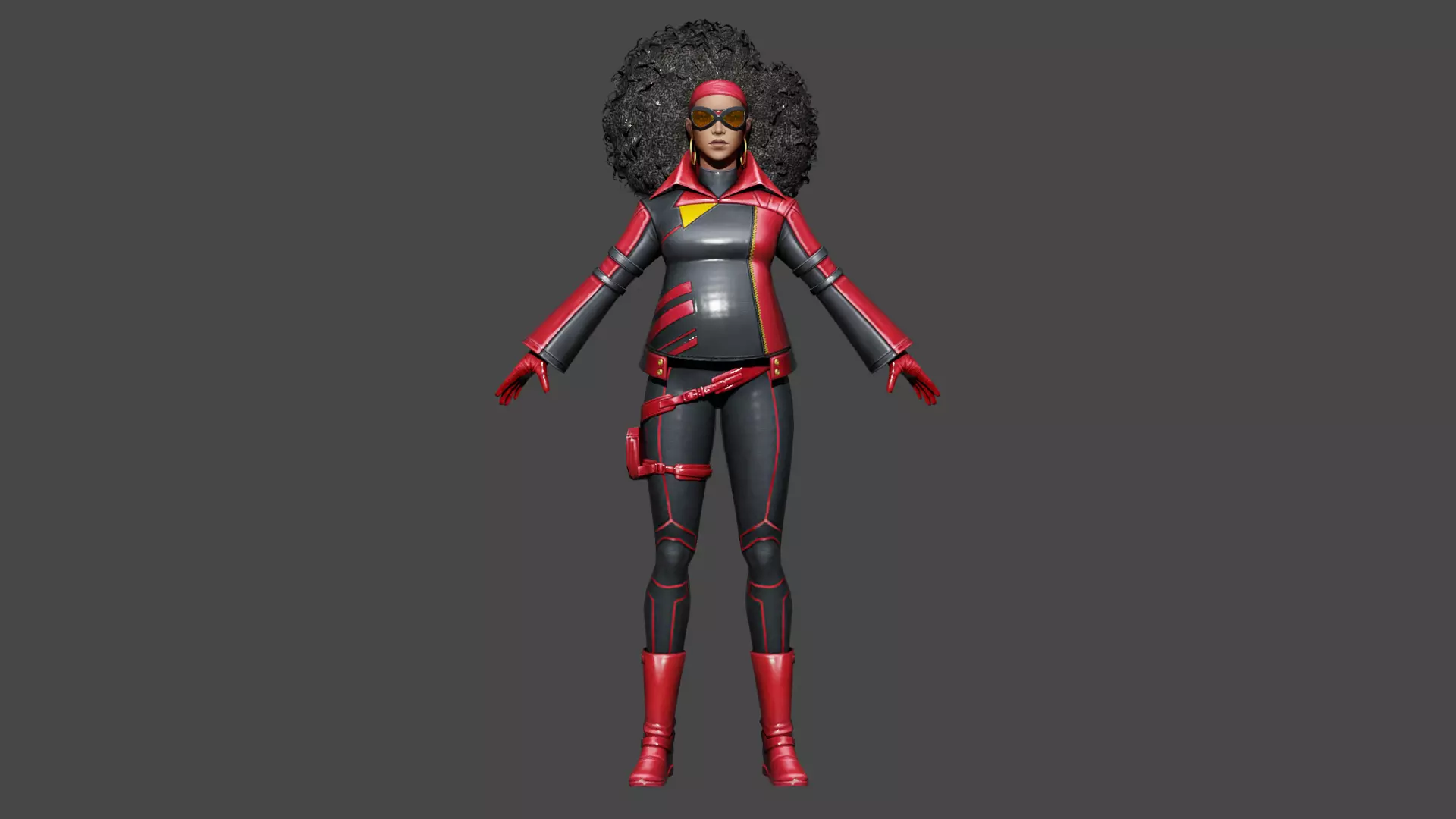 Spider Woman Low-poly 3D model_0