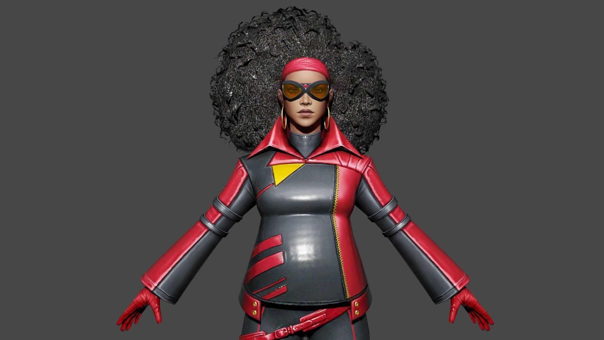Spider Woman Low-poly 3D model_1