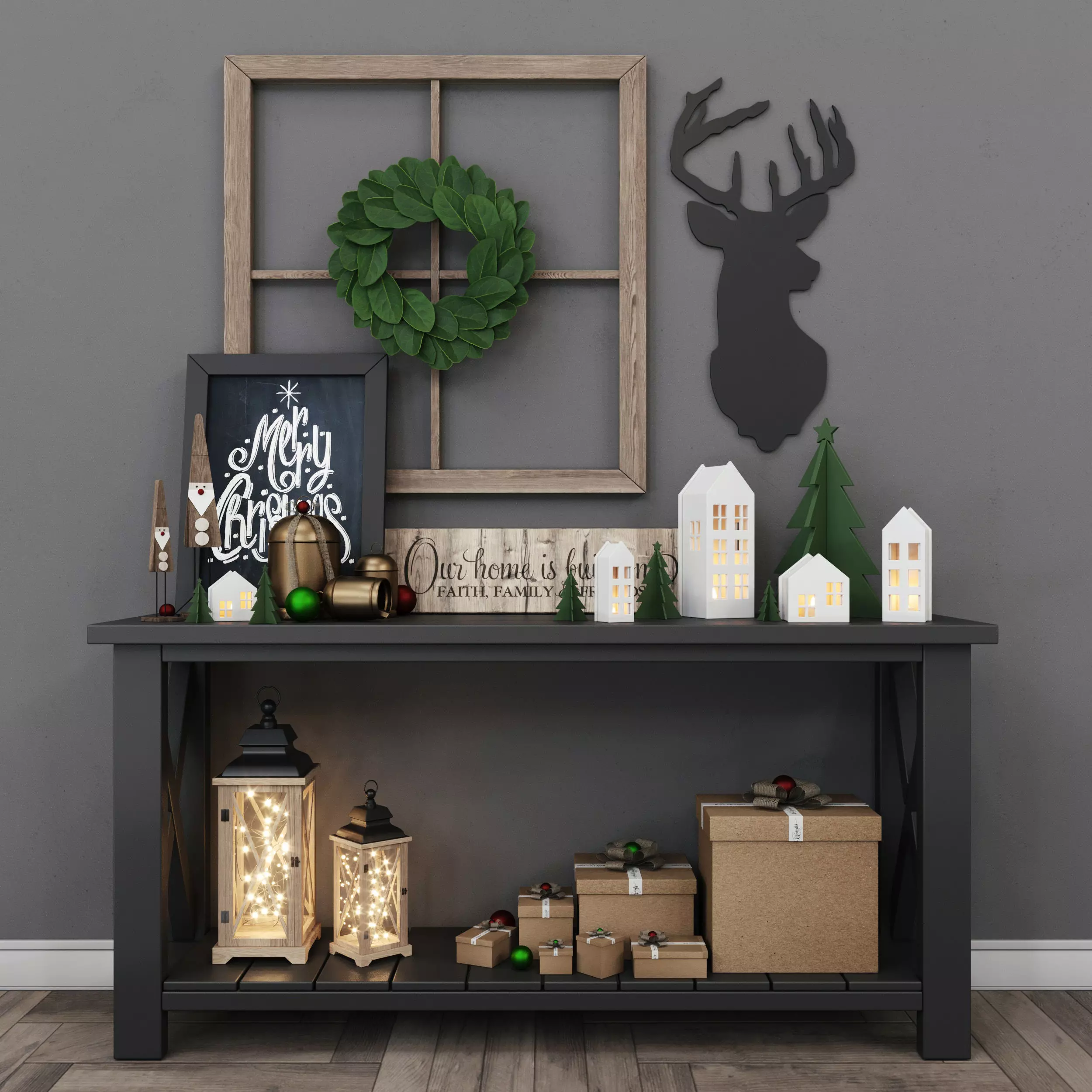 Christmas decoration set 3D model