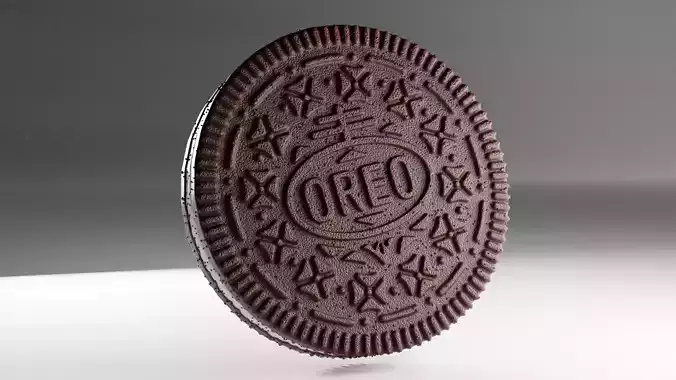 OREO cookies biscuit with chocolate crystals on surface