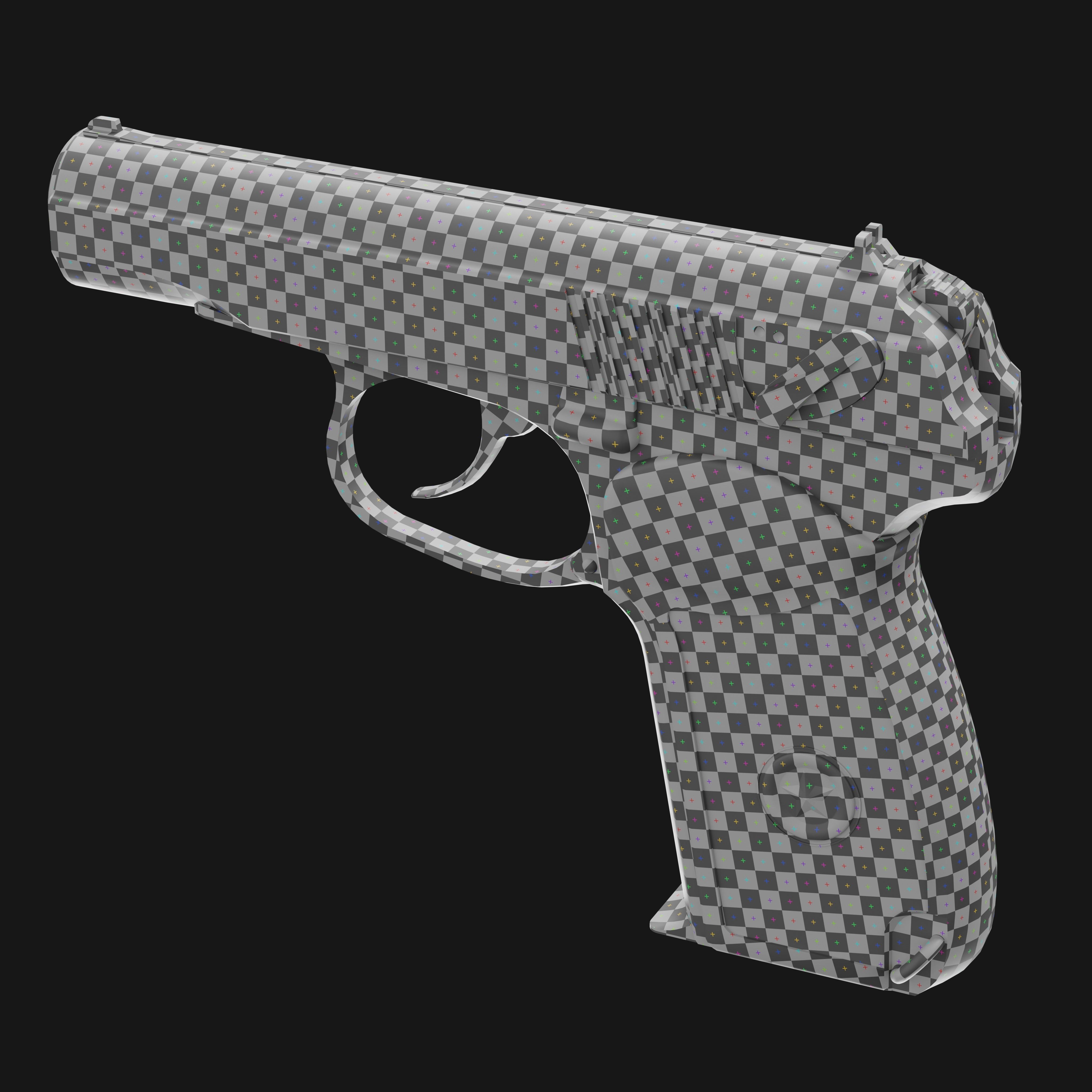 Makarov PM Pistol -  Game Ready Low-poly 3D model_6
