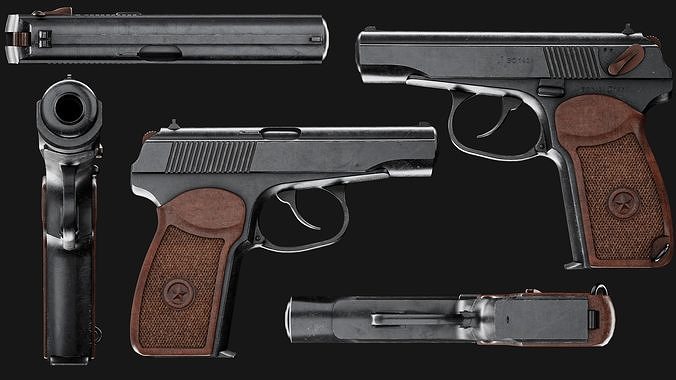 Makarov PM Pistol -  Game Ready Low-poly 3D model
